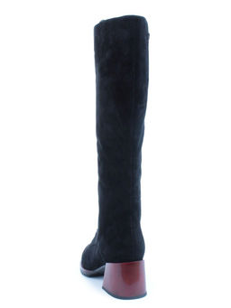 02-KF20025 BLACK Сапоги зимние женские (натуральная замша, байка и натуральный мех) - Фабричный китай фото 5