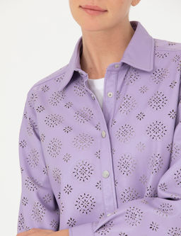 Eflatun Comfort Fit Uzun Kollu G_mlek