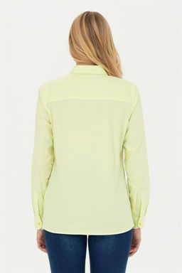 Женская неоново-желтая базовая рубашка с длинным рукавом Неожиданная скидка в корзине - U.s. polo assn фото 5