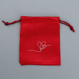 Цена за 5 шт. Мешочек подарочный атласный «Сердце», 10 х 12 см +/- 1.5 см