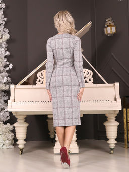 Платье П5-4906/2, Серый, Бордовый - Wisell фото 12