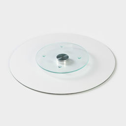 Подставка для торта вращающаяся Доляна Марбл розовый, d=32 см, стекло, розовая фото 5