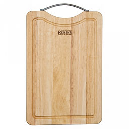 Доска разделочная деревянная Bosco 35х23х1,5см, прямоугольная, с металлической ручкой, Regent (Китай)