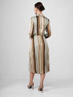 Платье из принтованной атласной ткани - Tantino фото 8