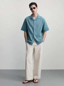 Рубашка из фактурного хлопка / Zarina фото 2