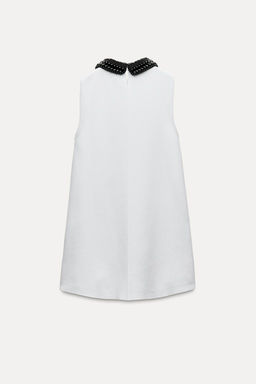 KNIT DRESS WITH BEADED PETER PAN COLLAR - Zara фото 2