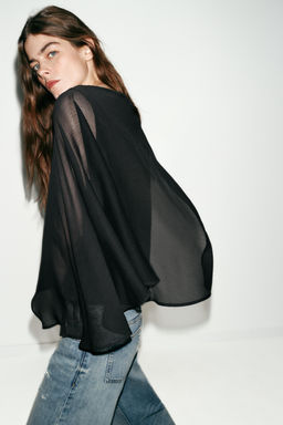 BLUSA COMBINADA CAPA / Negro - Zara фото 4