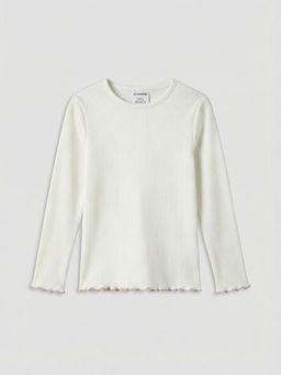 Bisiklet Yaka K?z ?ocuk Uzun Kollu Ti??rt