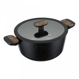 Кастрюля с антипригарным покрытием Albero 4,3л, д24см, стеклянная крышка, 2-х слойное антипригарное покрытие, бакелитовая ручка с силиконовыми вставками, Regent (Китай) Подходит для всех видов плит, включая индукционную.