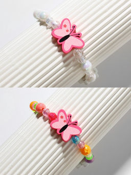 Цена за 2 шт. Браслет детский Выбражулька «Бабочка с цветочком», d=5 см МИКС