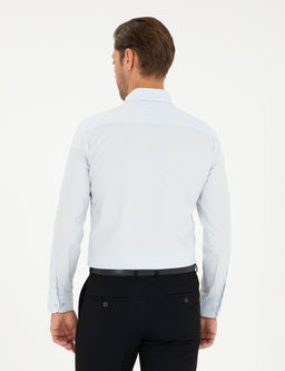 A__k Mavi Slim Fit Uzun Kollu G_mlek