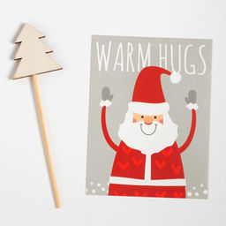 Набор новогодний подарочный кухонный "Ho-Ho-Ho" : полотенце 30 х 60, лопатка, кисть, губка