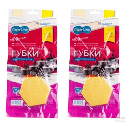 Clear Line Губки деликатные для тефлона 3 шт/уп