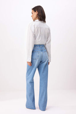 Mavi Tas Detayl? Yuksek Bel Wide Leg Jeans TWOSS26JE00289 - Trendyolmilla фото 5