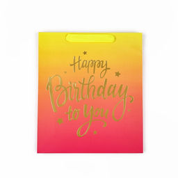 Пакет ламинированный Happy Birthday, M 26×30×9 см