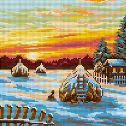 Кристальная (алмазная) мозаика ФРЕЯ №03 СК/Распродажа ALVR-162 Поздний вечер 24 х 24 см