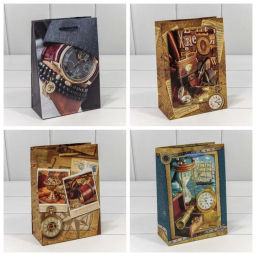 940 Сумка подар.00044C (26*32*10) глянцевый "Мужской" (микс) *20