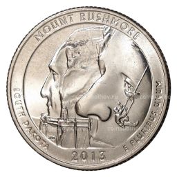 25 центов 2013 года P №20 Национальный мемориал Маунт-Рашмор