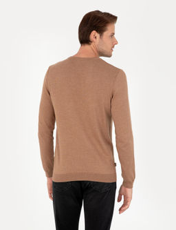 Camel Melanj Slim Fit Bisiklet Yaka Basic Triko Kazak - Pierre cardin фото 5