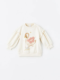 Bisiklet Yaka Uzun Kollu Bask?l? K?z Bebek Sweatshirt ve Tayt 2li - Waikiki фото 2