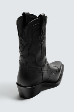 COWBOY LEATHER BOOTS - Zara фото 6