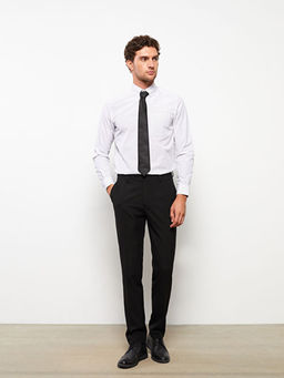 Regular Fit Uzun Kollu Desenli Poplin Erkek G?mlek