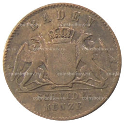 1 крейцер 1868 года Германские государства Баден