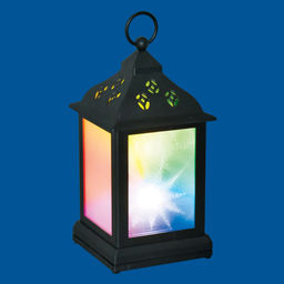 ULD-L1122-010/DTB/RGB/3D BLACK Фонарь со светодиодной гирляндой внутри, на батарейке (в комплект не входит). 10 светодиодов. RGB свет. Черный корпус. 11*22 см. TM Uniel.