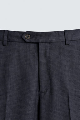 PANTAL?N REGULAR FIT TRAJE ESTRUCTURA 100% LANA / Marino