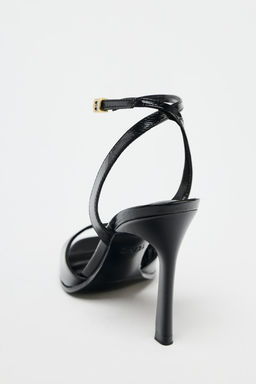 PATENT-FINISH HIGH-HEEL SANDALS - Zara фото 12