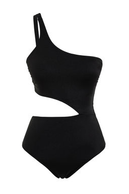 TRENDYOLMILLA Siyah Tek Omuz Cut Out/Pencereli Regular Mayokini TBESS24MY00005 фото 6