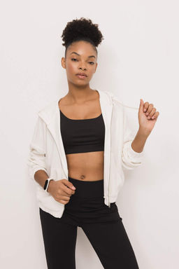 DeFactoFit Oversize Fit Толстовка Премиум с капюшоном и двумя карманами на молнии