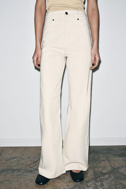 JEANS ZW COLLECTION WIDE LEG TIRO ALTO / Crudo - Zara фото 2