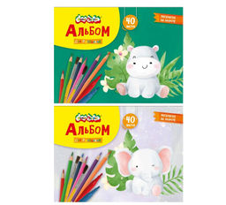 Альбом д/рис. 40 л. А4 скреп. Каляка-Маляка целлюлозн. карт., ВД-лак, офс. раскраска на об...