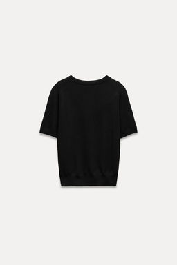 BASIC PLAIN KNIT TOP WITH SHORT SLEEVES - Zara фото 22
