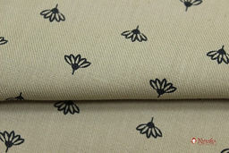 Плательный хлопок Воздушные цветочки на темно-бежевом-2, СОРТ2, ш.1.44 м, хл-100%, 125гр/м.кв - Купава фото 3