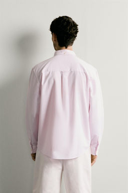 CAMISA REGULAR FIT ESTRUCTURA OXFORD / Rosa / Blanco - Zara фото 3