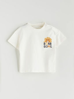 Bisiklet Yaka Bask?l? Erkek Bebek Ti??rt