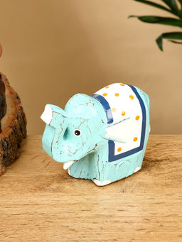 Сувенир «Слонёнок», 12×5×9 см, дерево, бирюзовый