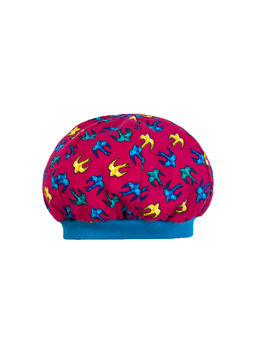 Берет детский фуксия принт цветы