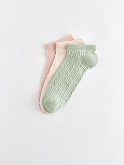 Kendinden Desenli Kad?n Patik ?orap 3l?