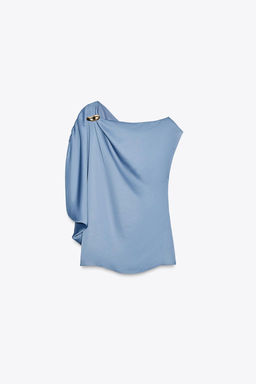SATIN TOP WITH HARDWARE - Zara фото 6