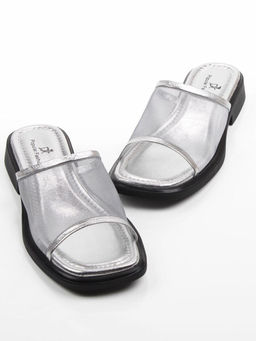08-B33F-66C GREY/SILVER Босоножки женские (натуральная кожа)