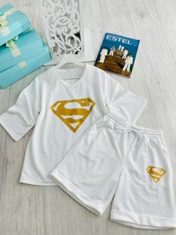 Костюм Size Plus футболка и шорты S белый K36