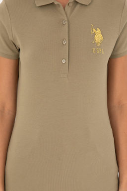 Женская базовая футболка цвета хаки - U.s. polo assn фото 6