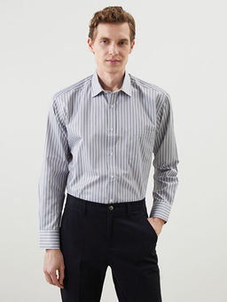 Regular Fit Uzun Kollu ?izgili Erkek G?mlek