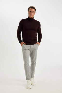 Slim Fit Dar Kesim Bal?kc? Yaka Basic Duz Triko Kazak - Defacto фото 5