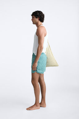 GEOMETRIK DESENLI UZUN DENIZ SORTU - Zara фото 3