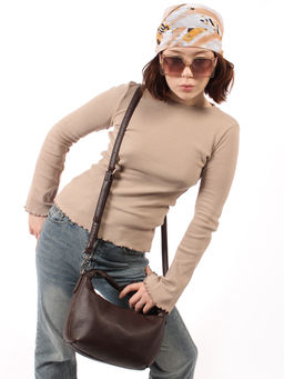 LACCOMA сумка Офелия-Y2005-коричневый эко кожа хлопок