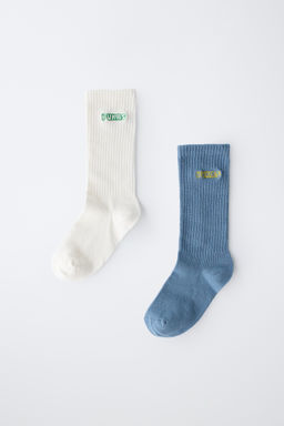 PACK DOS CALCETINES LARGOS PUKAS SURF / Azul / Blanco - Zara фото 4